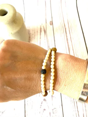 Fossilised Wood Crystal Bracelet