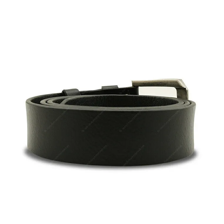 Full Grain Genuine Leather Belt - Milano PAM (Brass Buckle) - Black