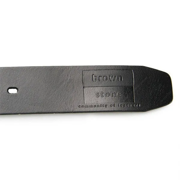 Full Grain Genuine Leather Belt - Milano PAM (Tin Buckle) - Black