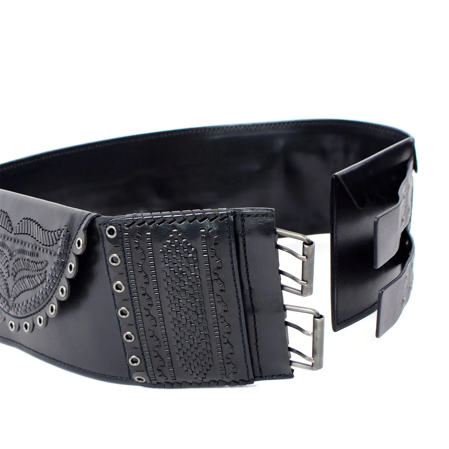 F/W 2001 Tom Ford for Yves Saint Laurent Black Leather Wide Belt