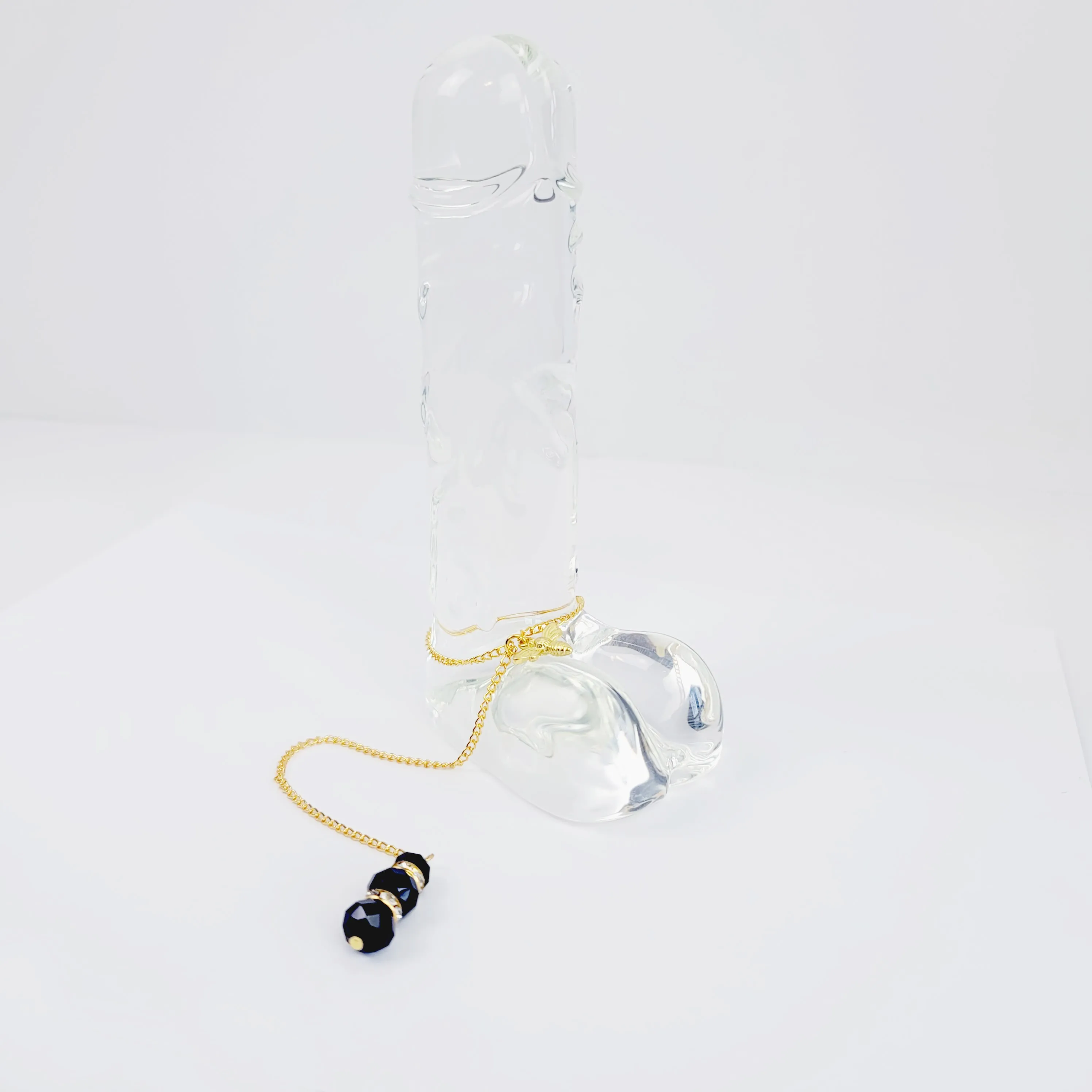 Gold Penis Chain Noose with Bee. Cock and Ball Tassel.
