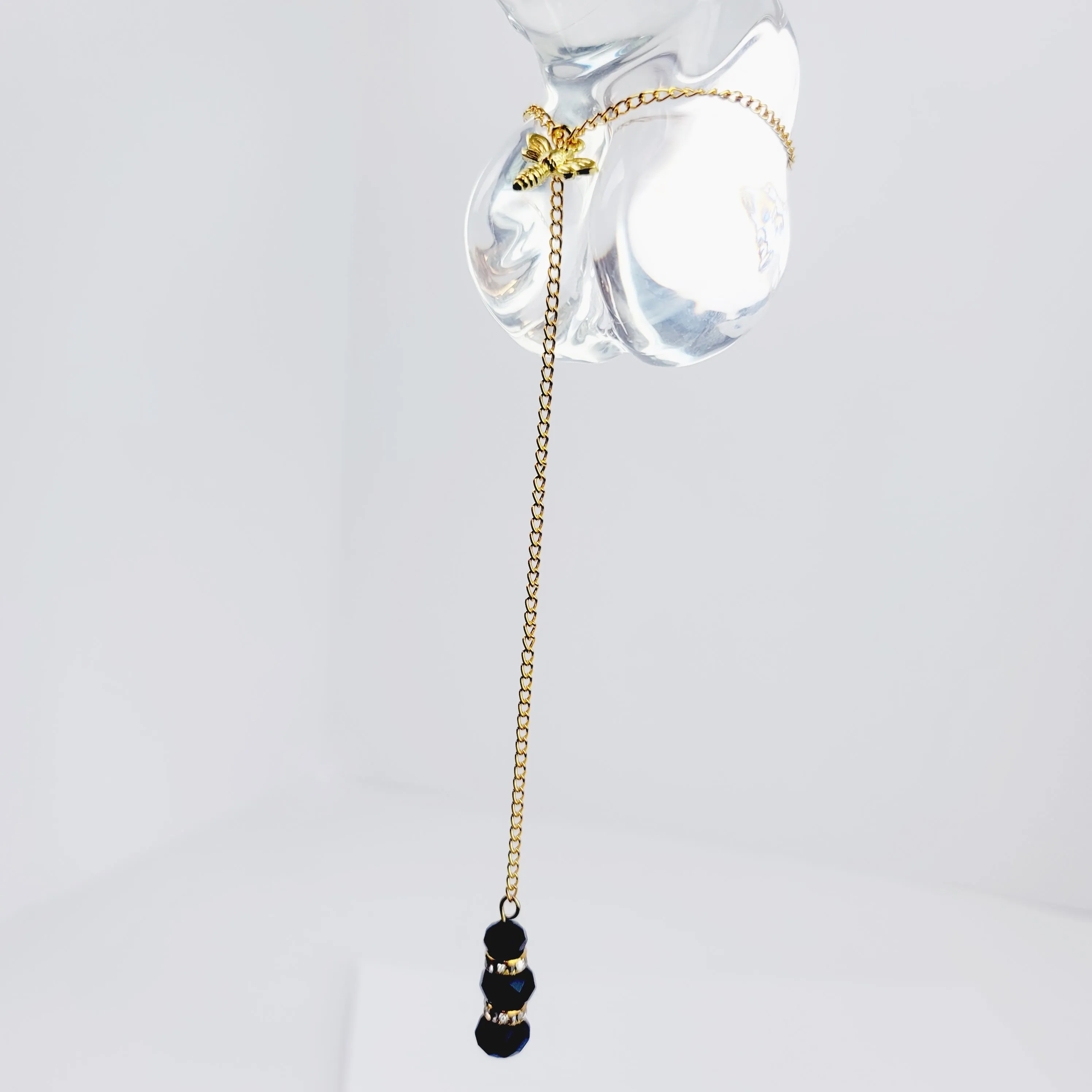 Gold Penis Chain Noose with Bee. Cock and Ball Tassel.