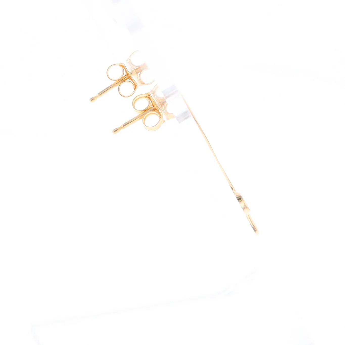 Gold Quartz Round Double Curved Bar Earrings - G2