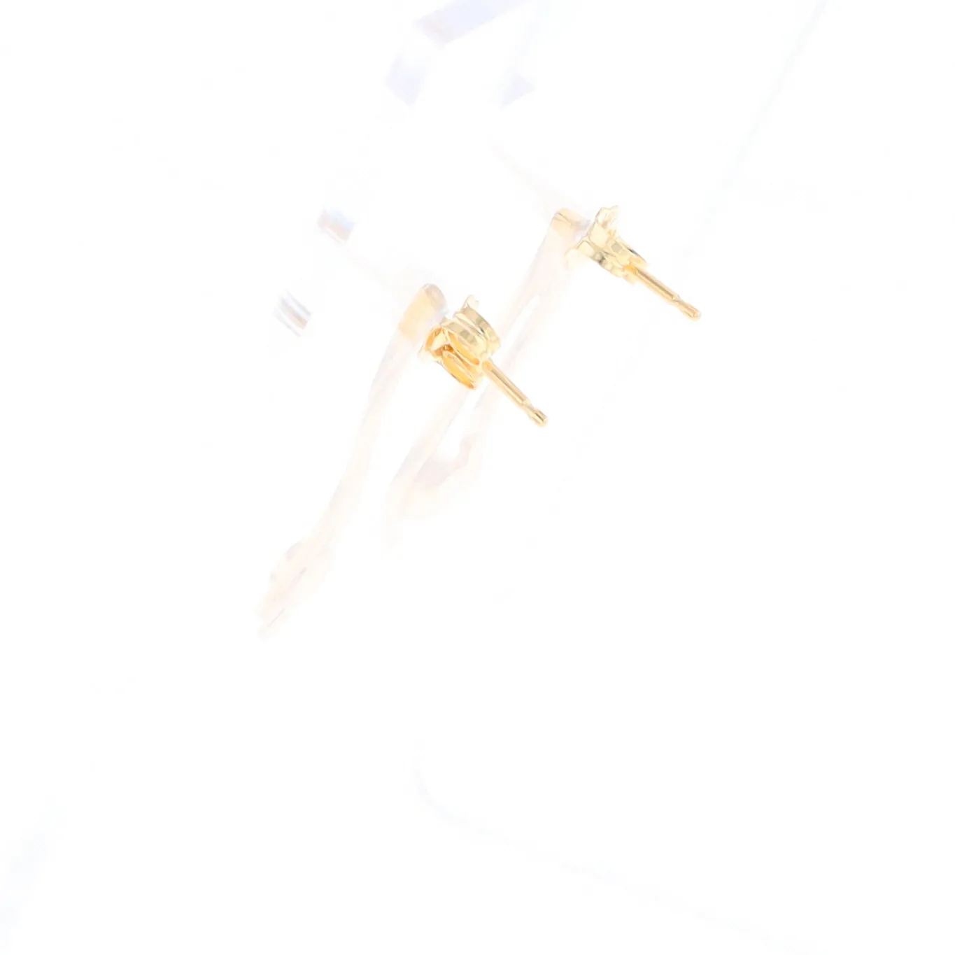 Gold Quartz Round Double Curved Bar Earrings - G2