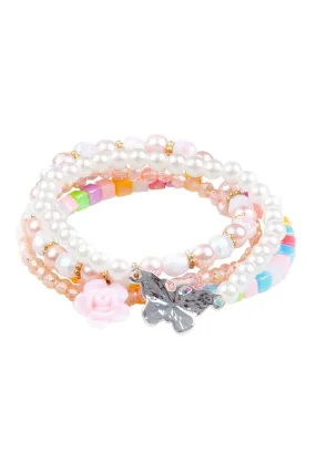 Great Pretender Pearly Butterfly Bracelet 4pc Set
