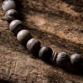 Grey Picasso Jasper Natural Gemstone Bracelet