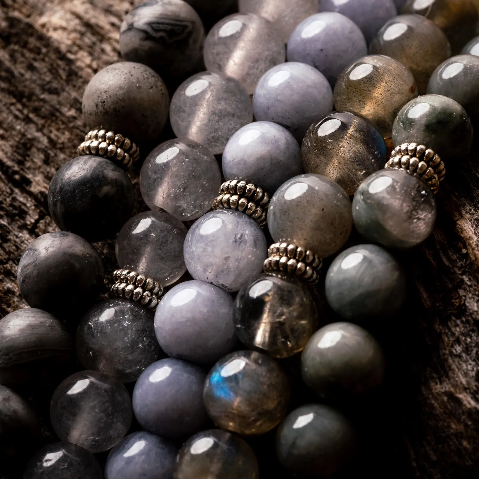 Grey Picasso Jasper Natural Gemstone Bracelet