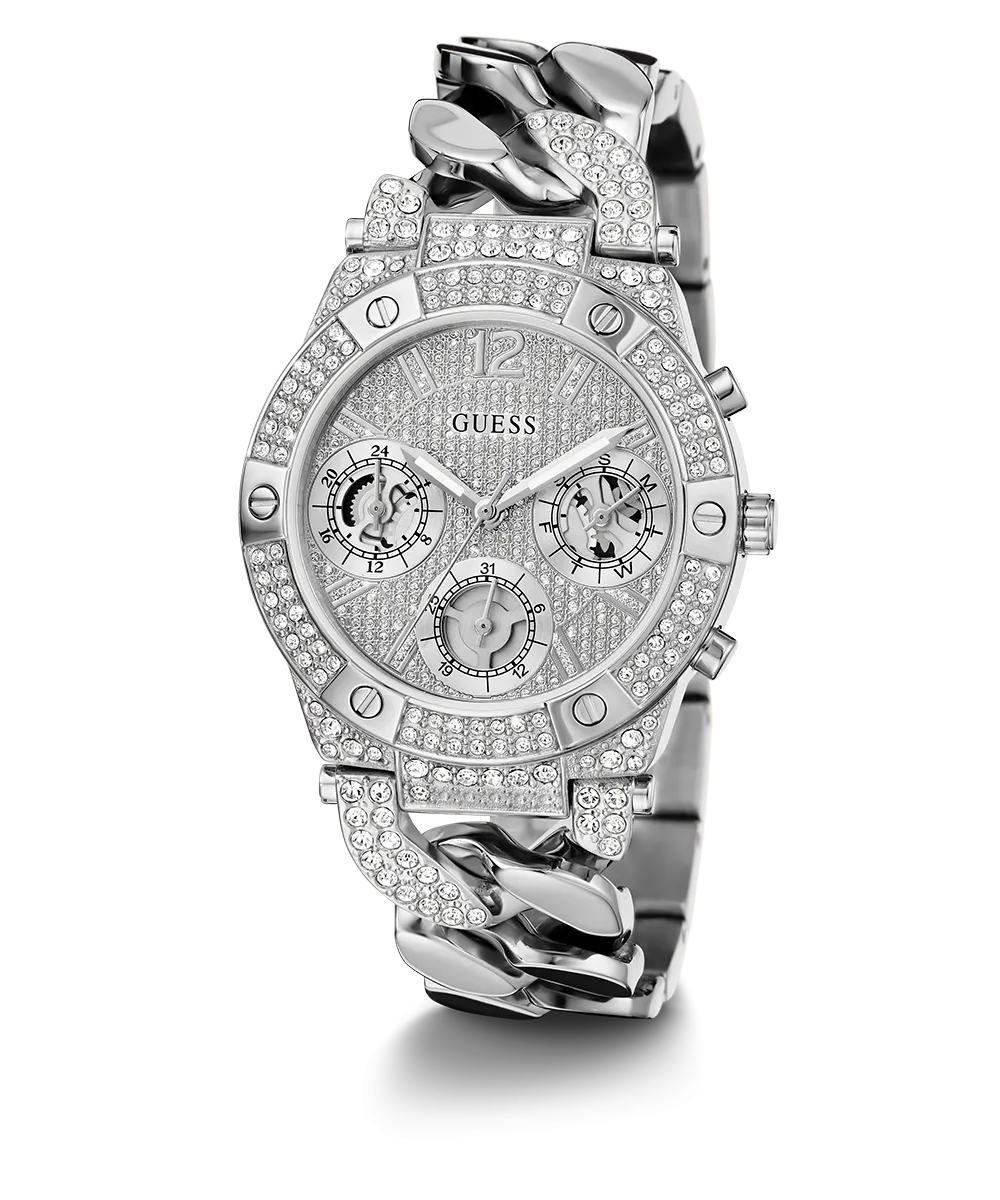 GUESS Ladies Silver Tone Multi-function Watch