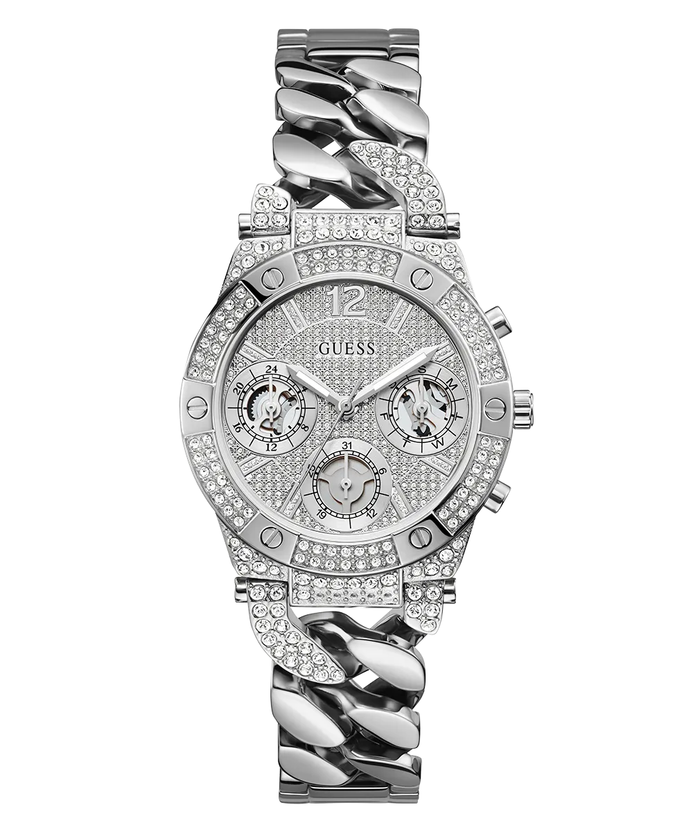 GUESS Ladies Silver Tone Multi-function Watch
