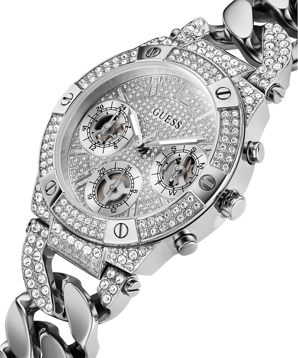 GUESS Ladies Silver Tone Multi-function Watch