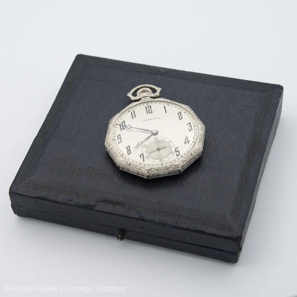 HAMILTON  14K white gold w/box