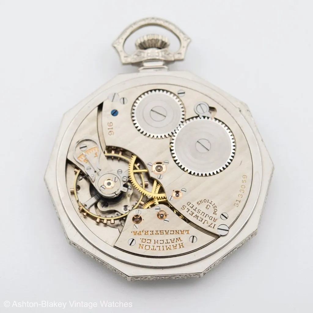 HAMILTON  14K white gold w/box