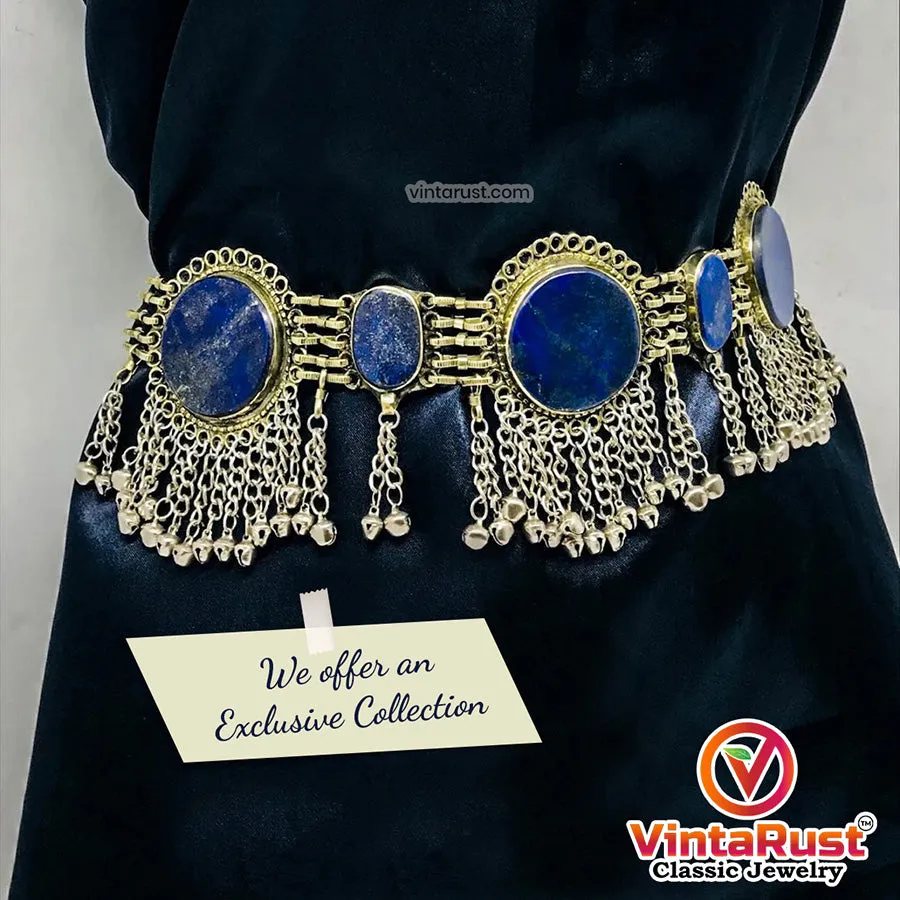 Handmade Bohemian Lapis Stone Belly Dance Belt