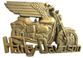 Harley Davidson Winged Brass Belt Buckle
