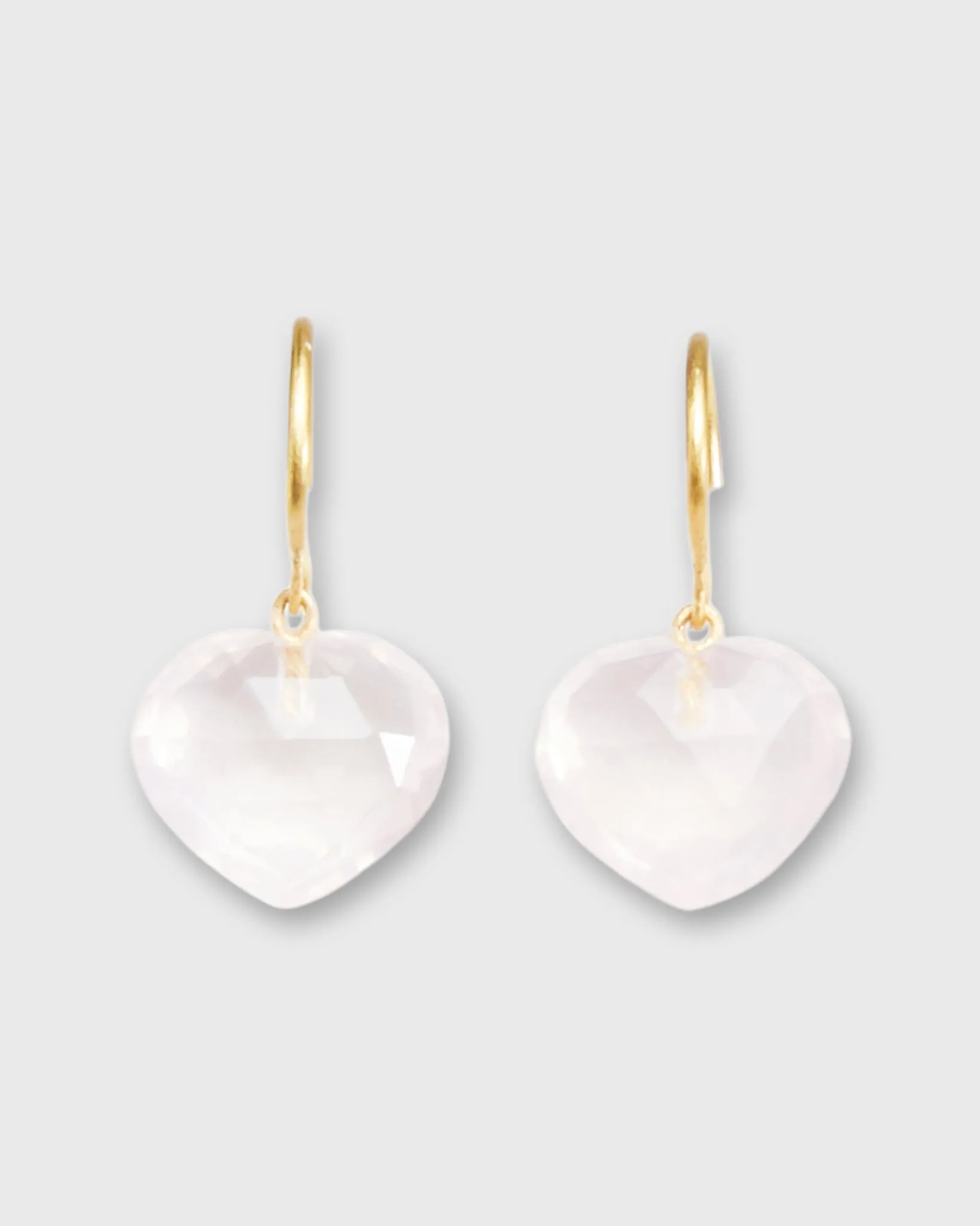 Heart Earrings in Rose Quartz