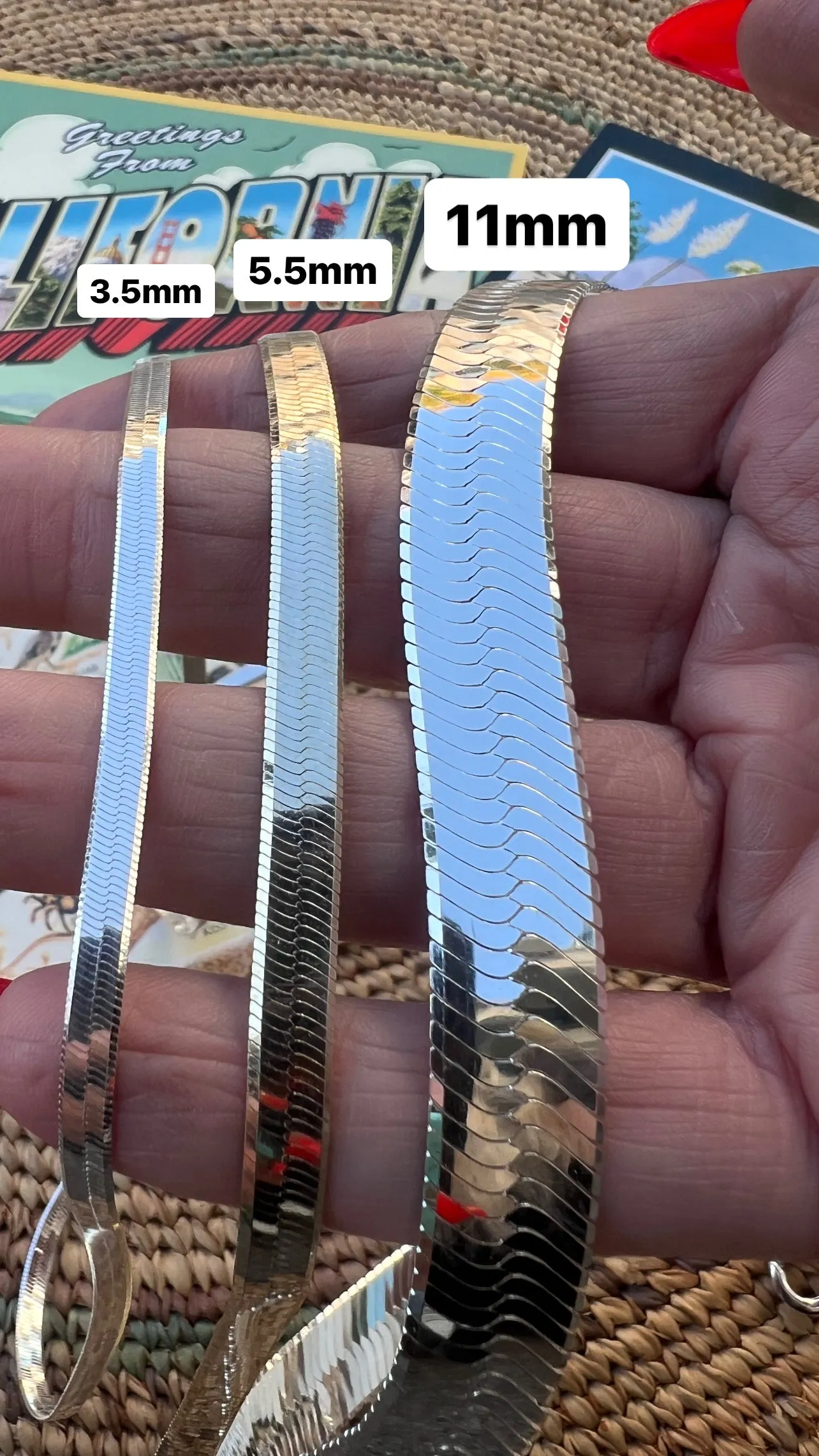 Herringbone Sterling Silver Chain 3.4mm