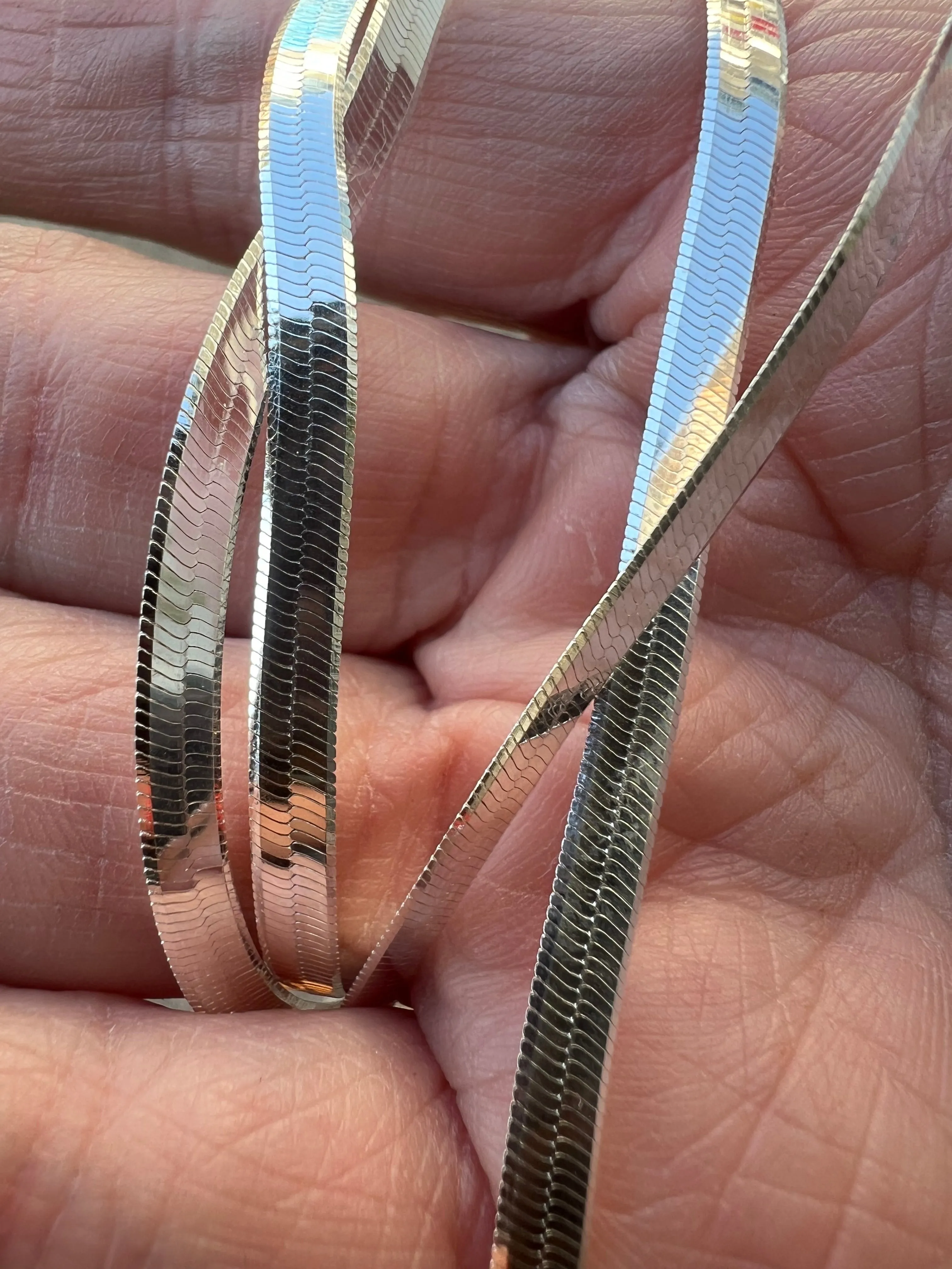 Herringbone Sterling Silver Chain 3.4mm