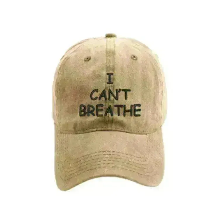 I can't breathe embroidered baseball caps