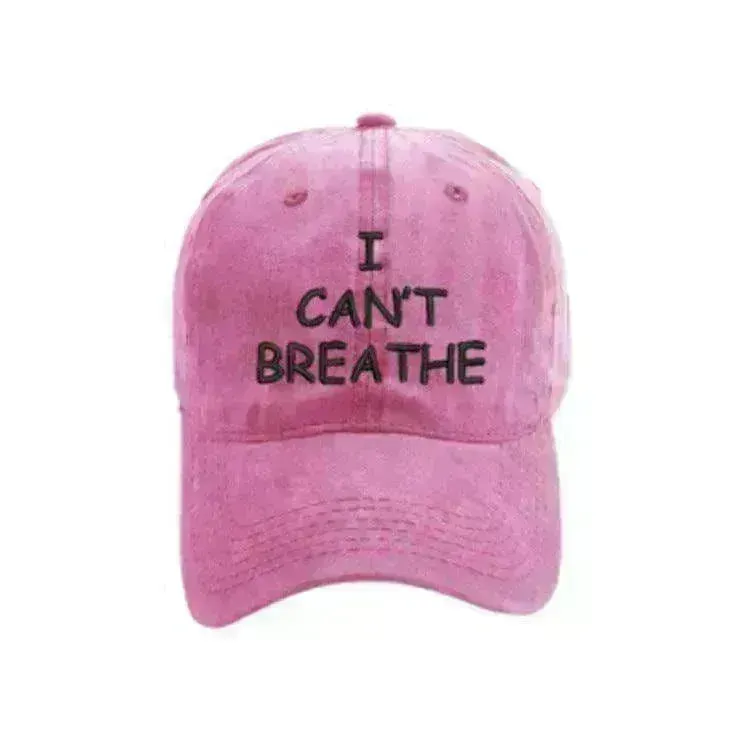 I can't breathe embroidered baseball caps