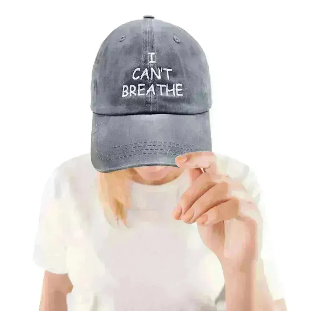 I can't breathe embroidered baseball caps