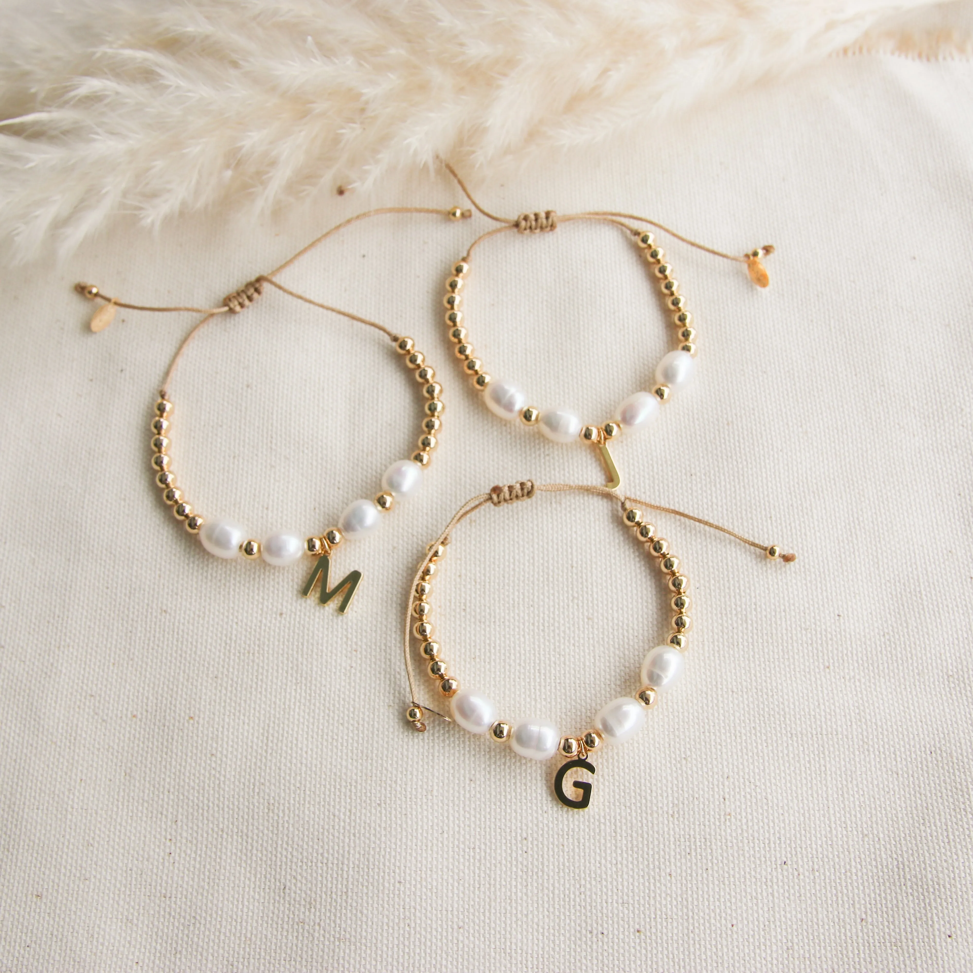 Initial X Pearls Bracelet