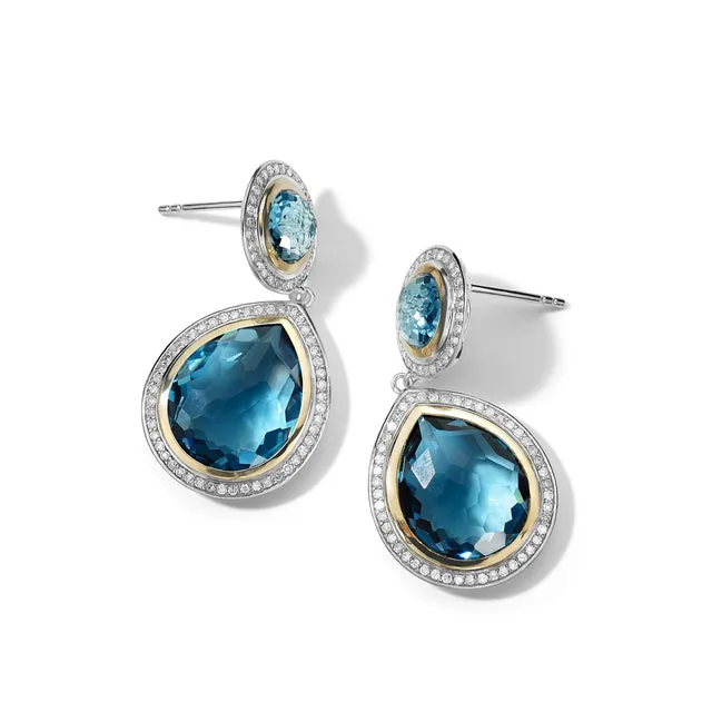 IPPOLITA Chimera Rock Candy Snowman Earring in Blue Topaz