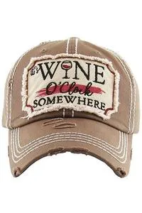 It's Wine O'Clock Somewhere baseball hat