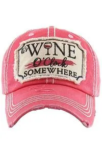 It's Wine O'Clock Somewhere baseball hat