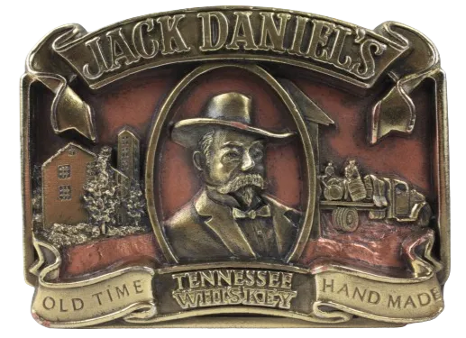 Jack Daniels Old Time Brass Gold Plated Belt Buckle
