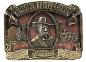 Jack Daniels Old Time Brass Gold Plated Belt Buckle