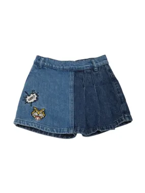 Kenzo Kids   Cotton denim shorts w/ logo patch 