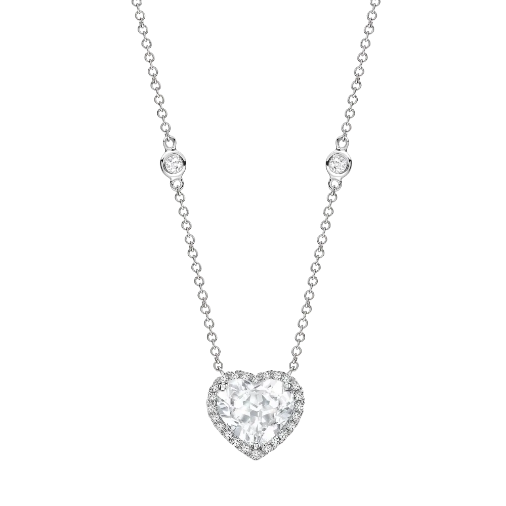 Kiki McDonough Grace White Topaz Heart Necklace