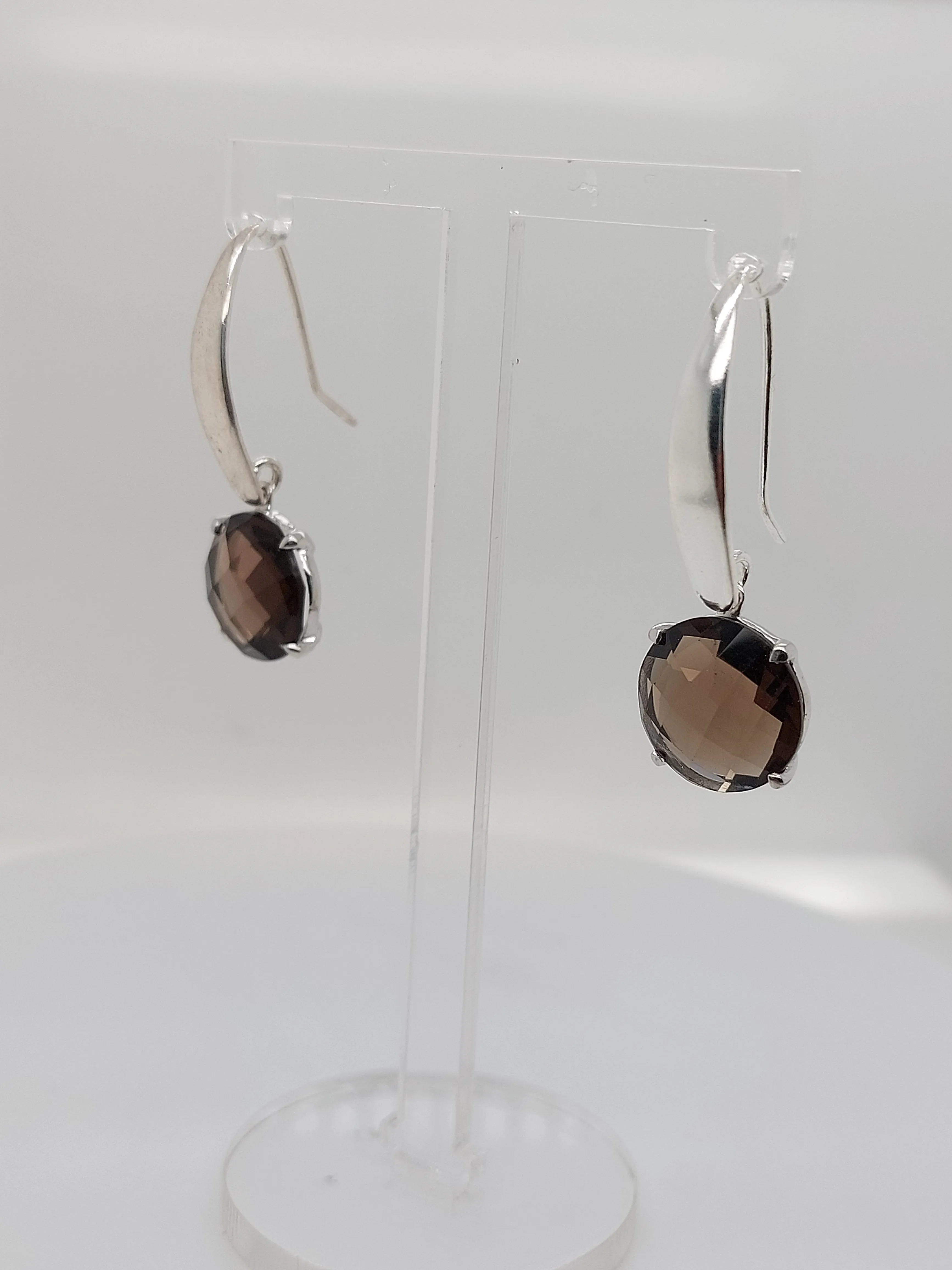Large Smokey Quartz Earrings