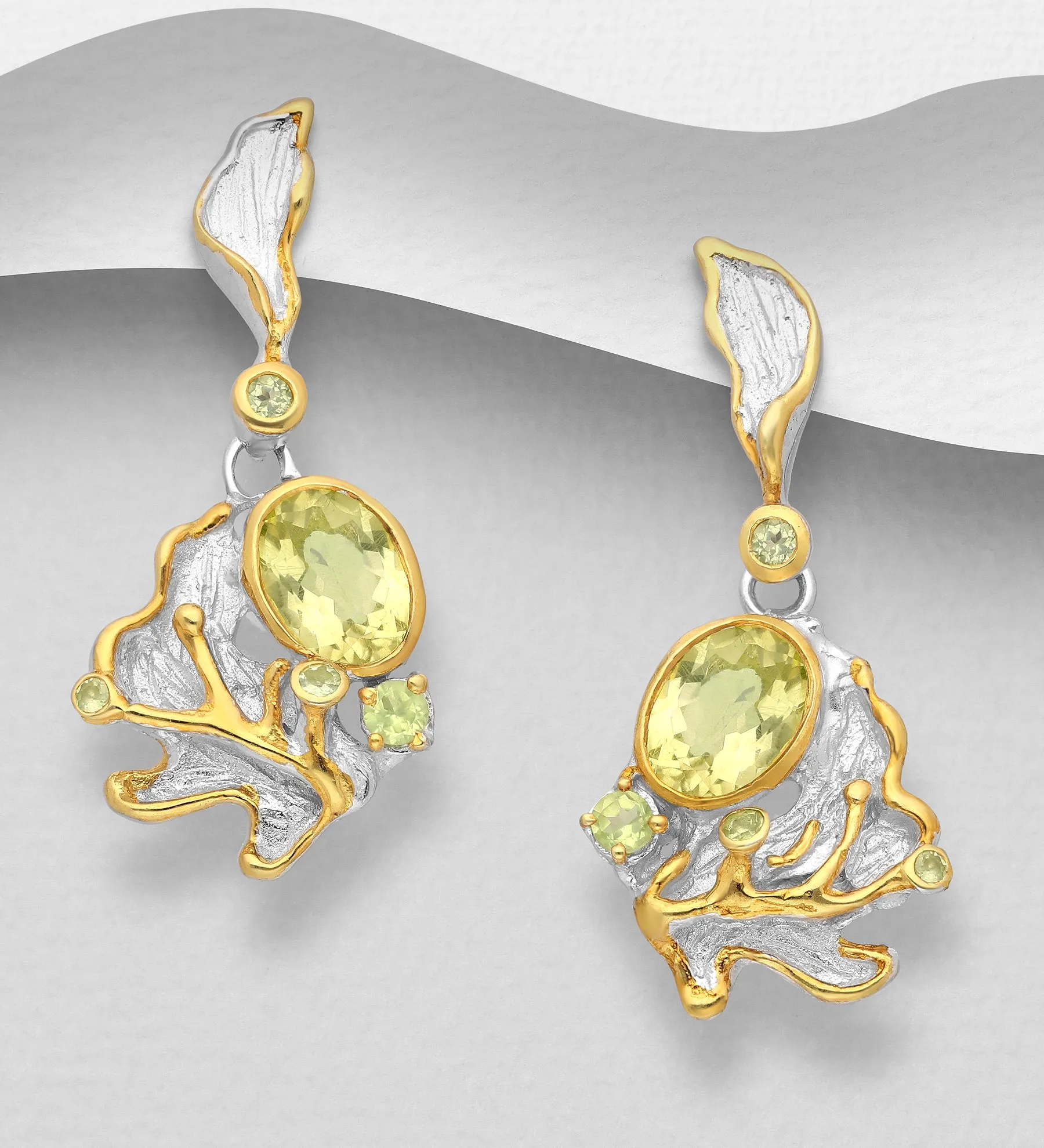 Lemon Quartz Silver Earrings