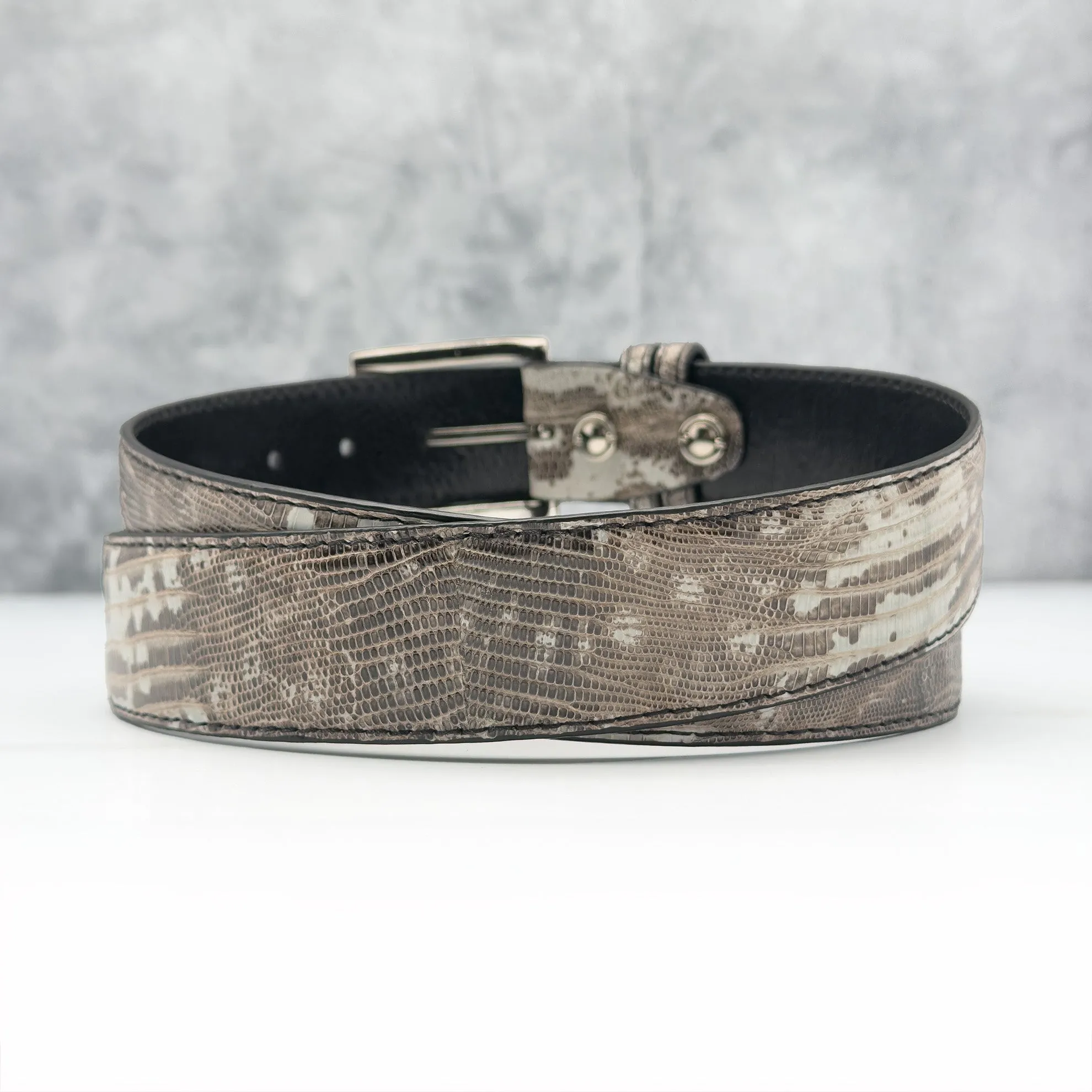Lizard Belt: Marked Black White