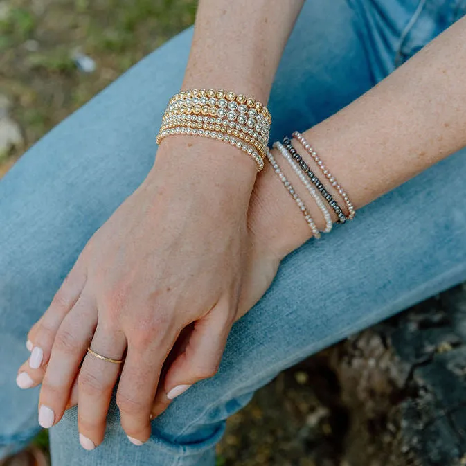 Minimalist Fresh Water Pearl Bracelet, White