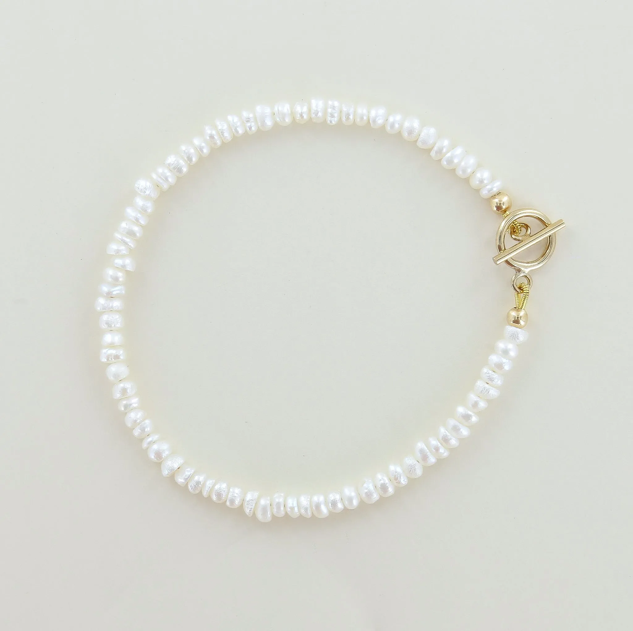 Minimalist Fresh Water Pearl Bracelet, White