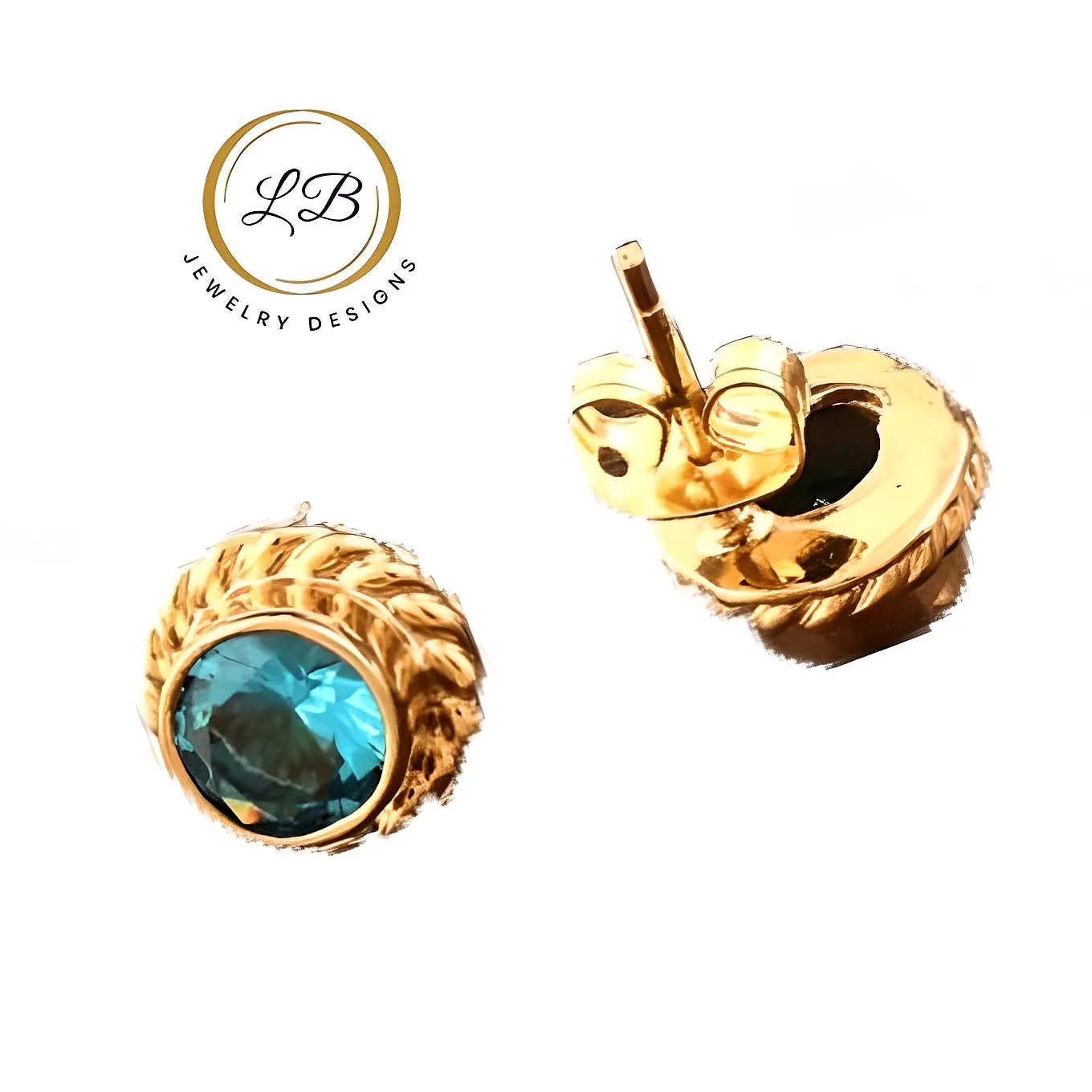 Minimalist Petite Blue Topaz Quartz Stud Earrings