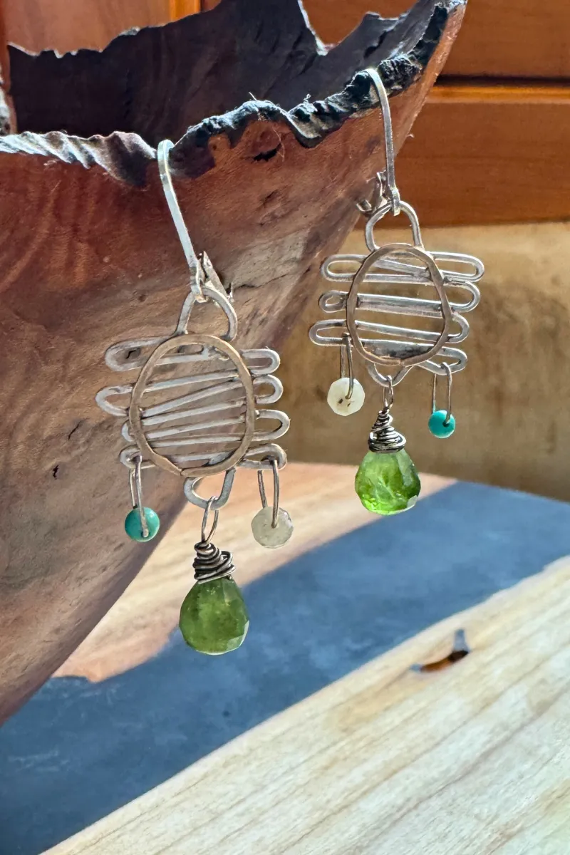 Mixed Metal Dangle Earrings