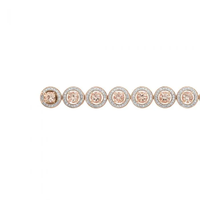 Morganite & Diamond Bracelet in 9ct Rose Gold