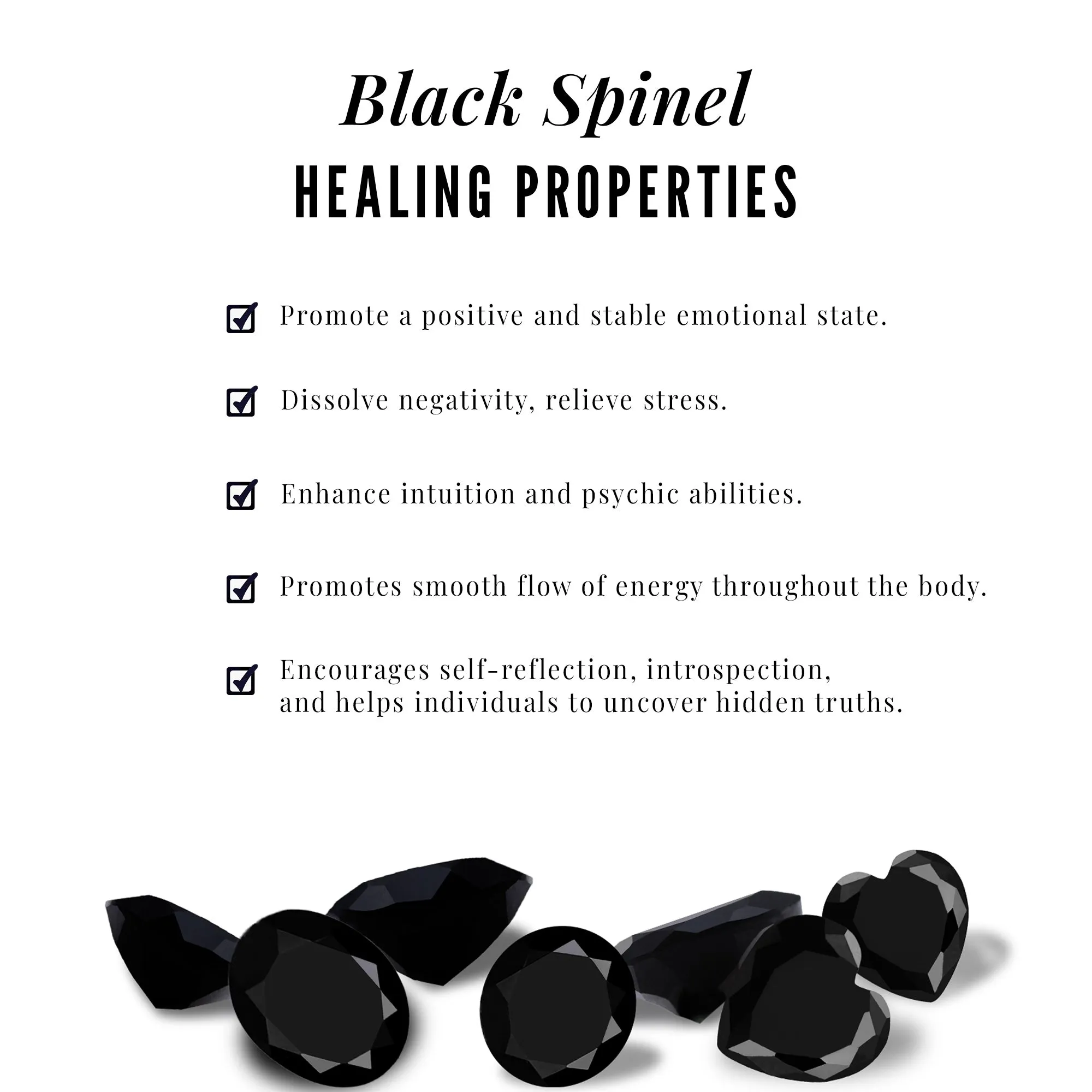 Natural Black Spinel and Diamond Ring Set