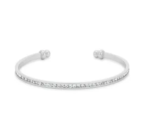 Nico Clear Cubic Zirconia Silver Cuff Bracelet