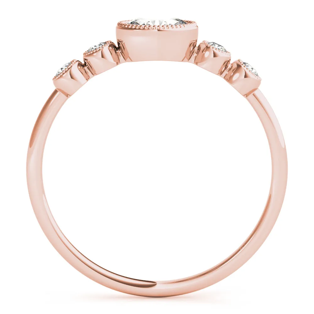 Peggy Oval Milgrain Diamond Ring