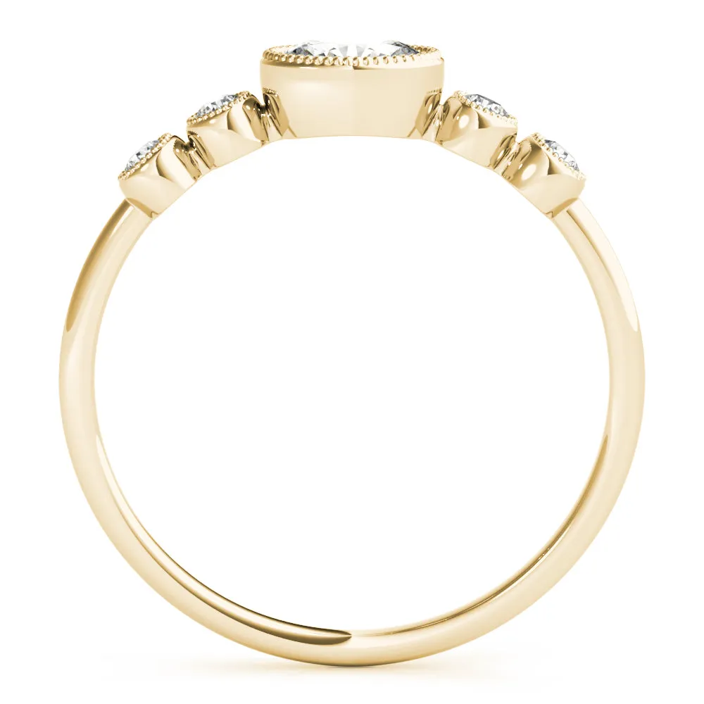 Peggy Oval Milgrain Diamond Ring