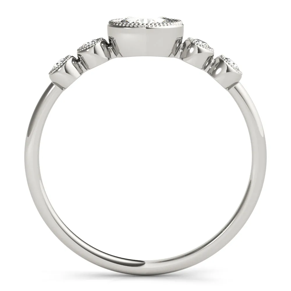 Peggy Oval Milgrain Diamond Ring