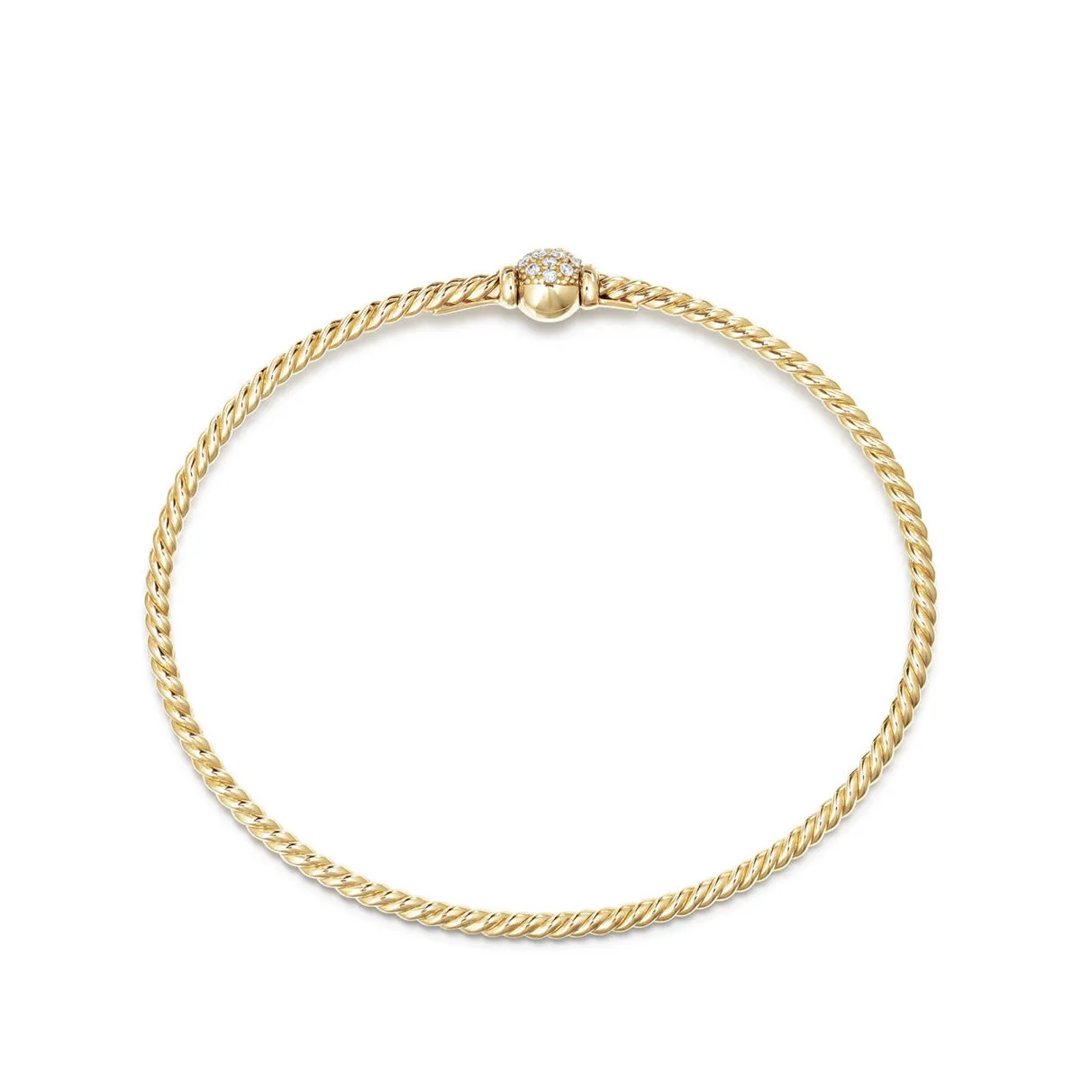 Petite Solari Station Pave Bracelet with Diamonds in 18K Gold