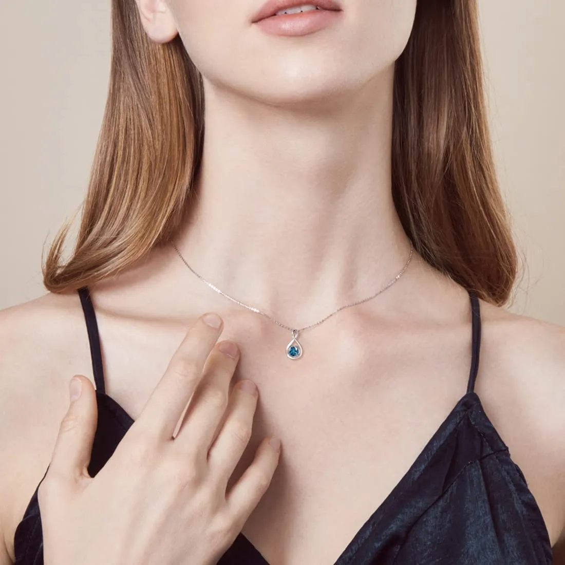 "Birthstone" December Gemstone Sterling Silver Necklace