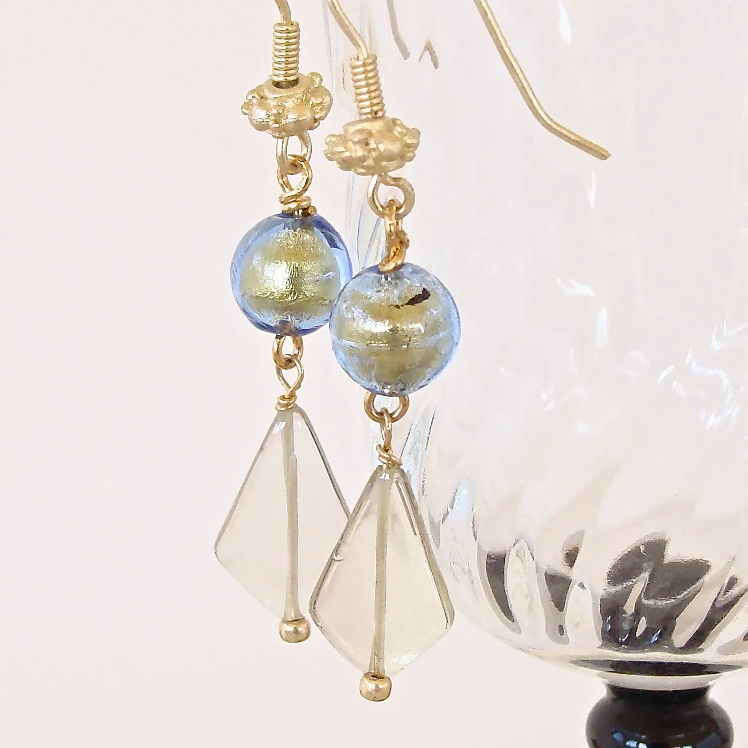 Rialto: Blue Venetian Glass Earrings