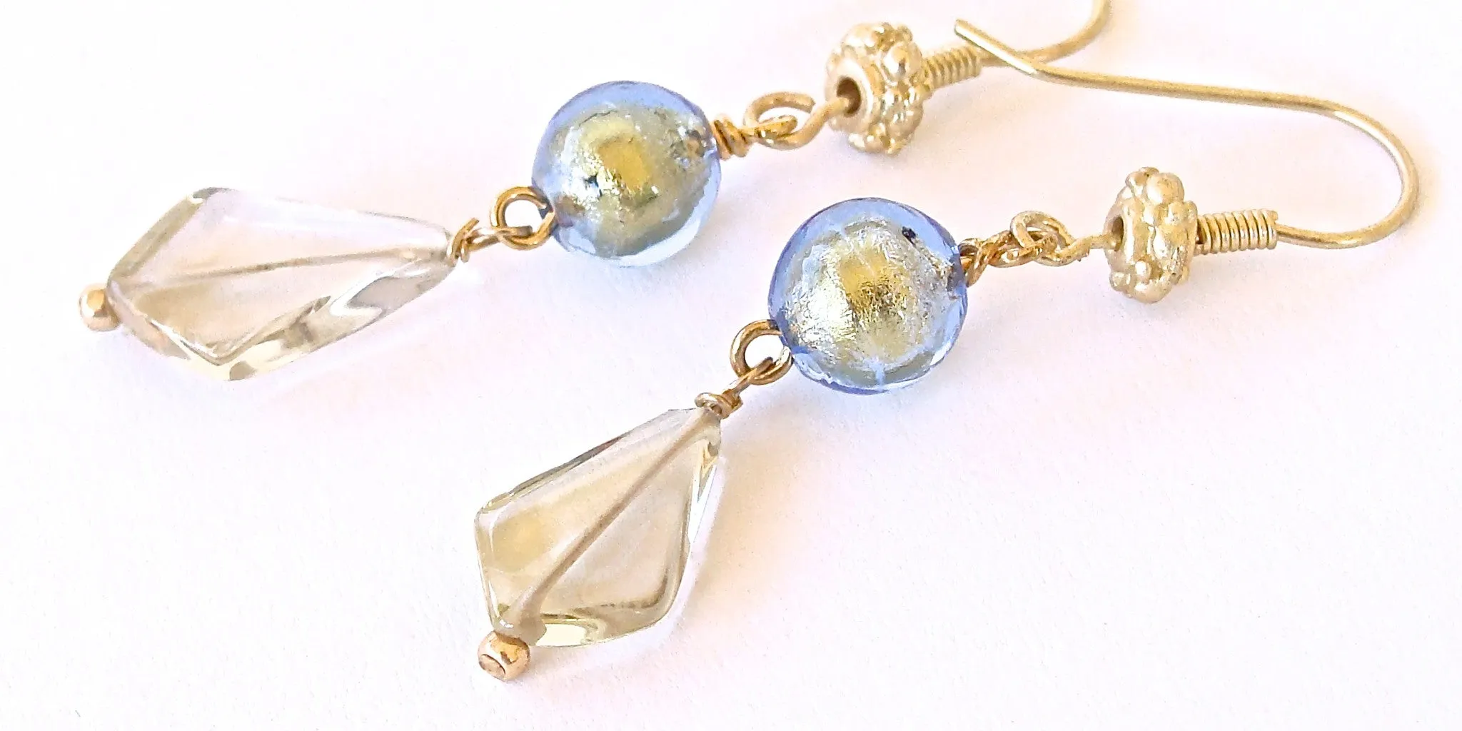 Rialto: Blue Venetian Glass Earrings