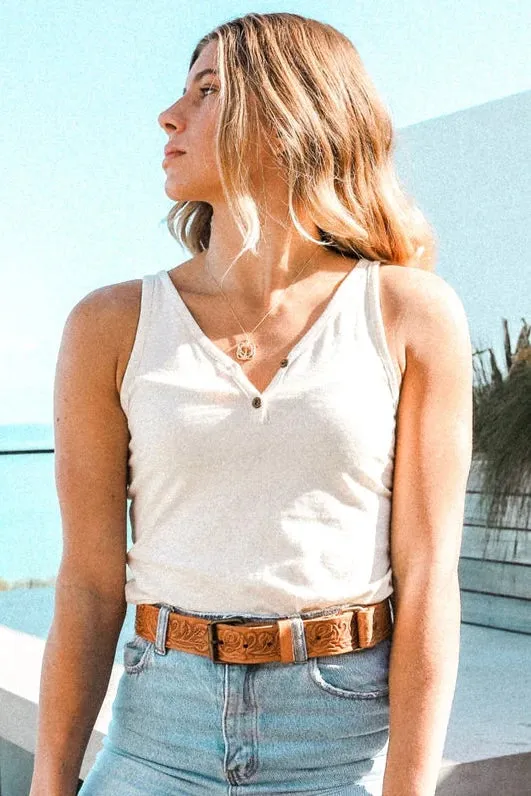 ROSA LEATHER BELT CAMEL